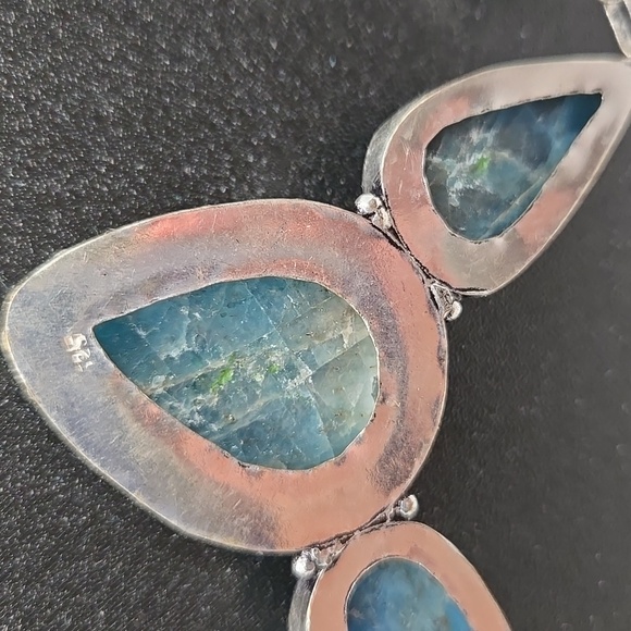 5 Stone Blue Appatite Necklace 18" NWOT - Picture 9 of 9